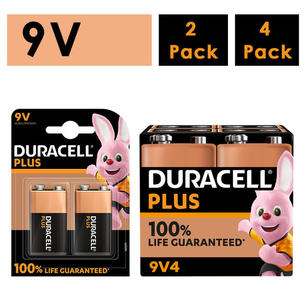 Duracell Plus Power 9V 6LR61 MN1604 PP3 Alkaline Batteries Smoke Alarm –  TradeNRG UK